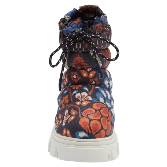 FARM RIO Lug Sole Puffer Bootie Pineapple Flower Women's 9 Chunky Floral Quilted - Picture 3 of 16